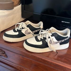 Custom Nike Air Force 1. Snake print nike check. Size 7 womens 5 youth